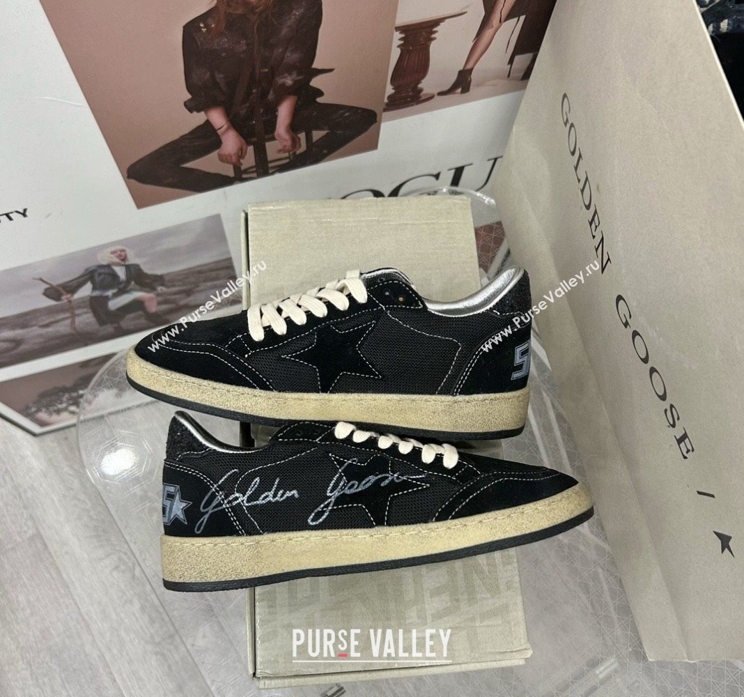 Golden Goose GGDB Ball Star Sneakers in Black Suede and Mesh 2024 0328 (MD-240328096)