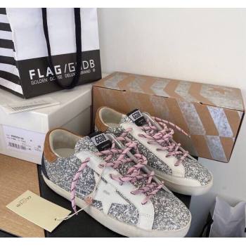 Golden Goose GGDB Super-Star Sneakers in Glitters Silver/Pink 2024 0328 (MD-240328114)