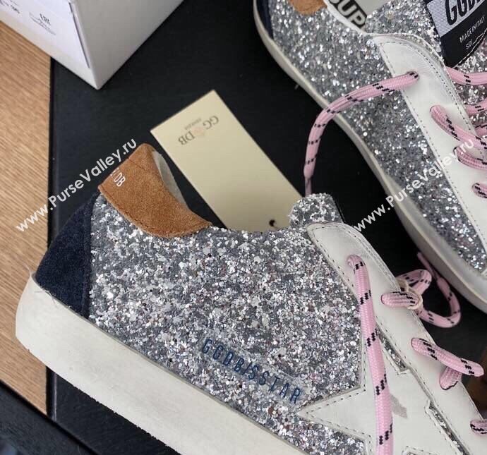 Golden Goose GGDB Super-Star Sneakers in Glitters Silver/Pink 2024 0328 (MD-240328114)