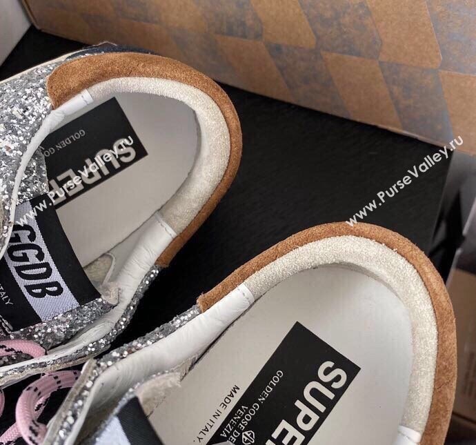 Golden Goose GGDB Super-Star Sneakers in Glitters Silver/Pink 2024 0328 (MD-240328114)