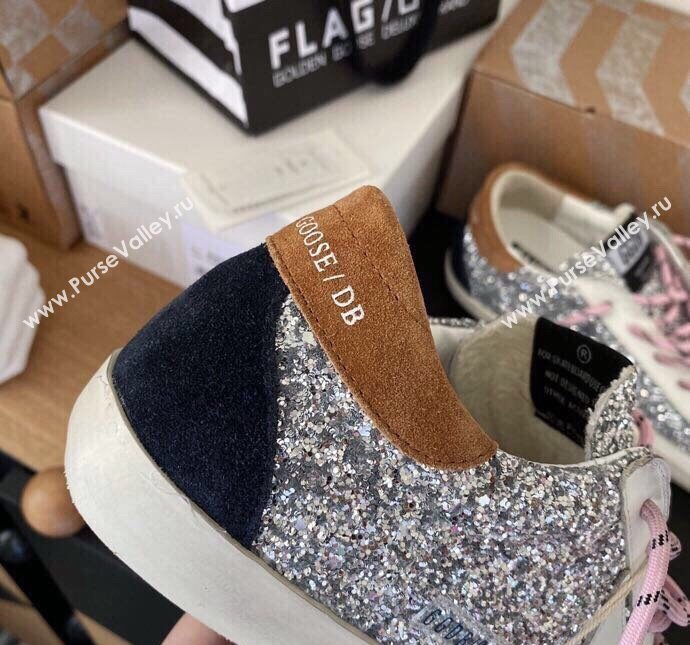 Golden Goose GGDB Super-Star Sneakers in Glitters Silver/Pink 2024 0328 (MD-240328114)
