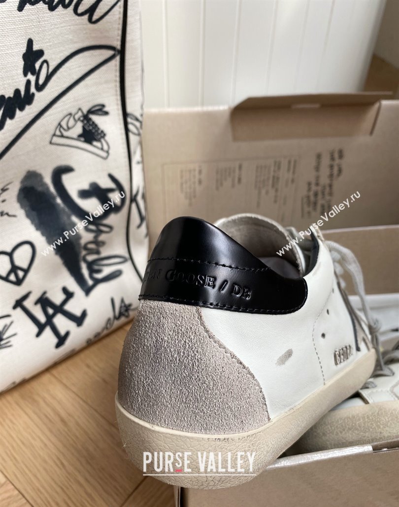 Golden Goose GGDB Super-Star Sneakers in White Calfskin and Silver Star 2024 032801 (MD-240328115)