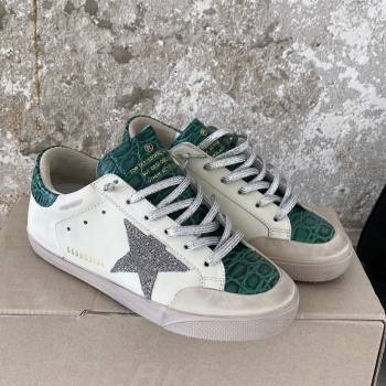 Golden Goose GGDB Super-Star Sneakers in Calfskin White/Green/Silver 2024 0328 (MD-240328116)