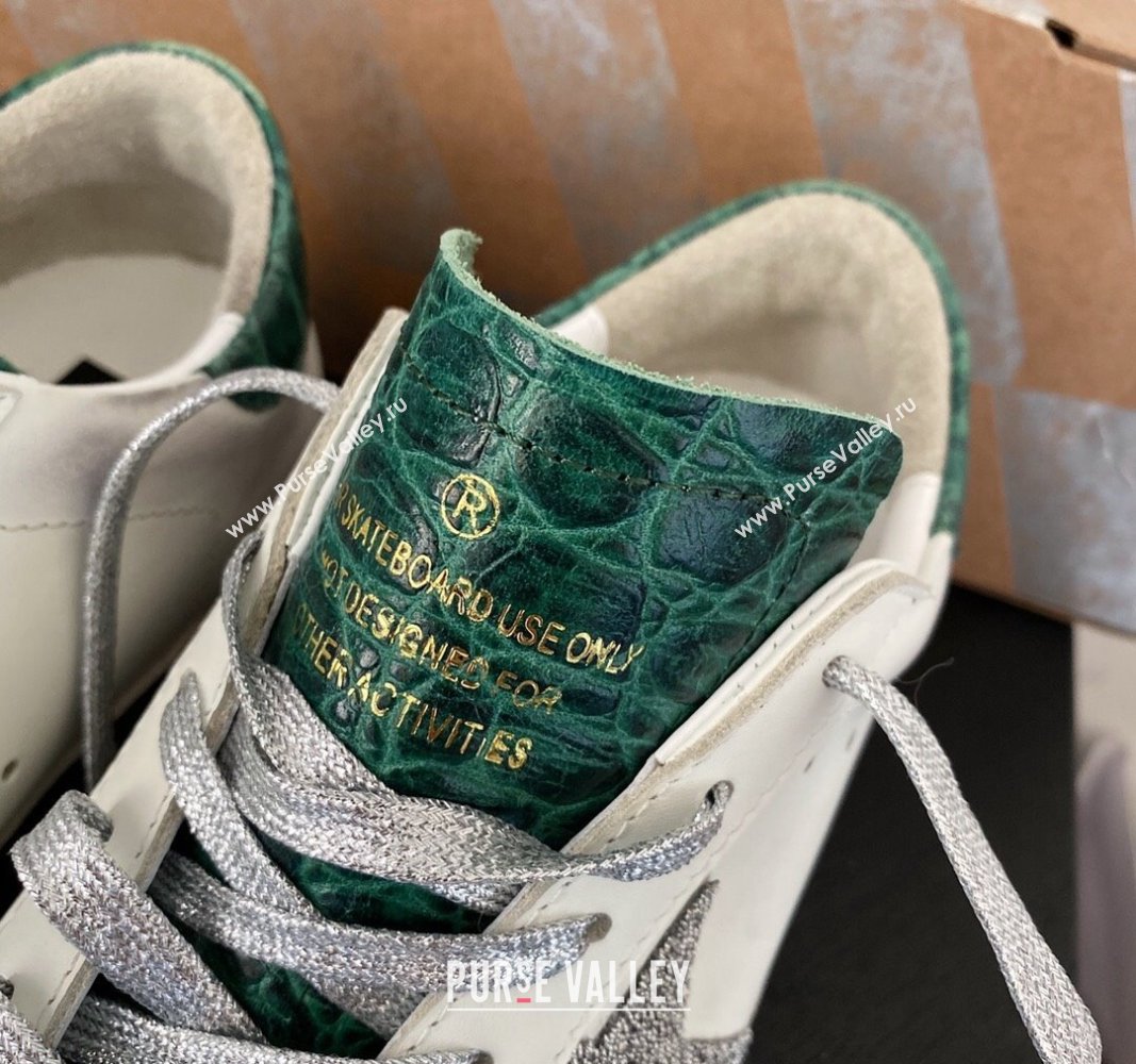 Golden Goose GGDB Super-Star Sneakers in Calfskin White/Green/Silver 2024 0328 (MD-240328116)