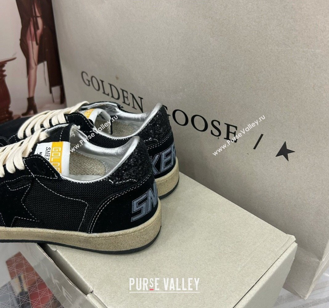 Golden Goose GGDB Ball Star Sneakers in Black Suede and Mesh 2024 0328 (MD-240328096)