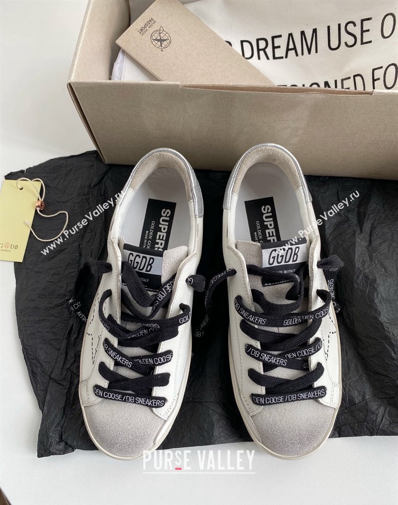 Golden Goose GGDB Super-Star Sneakers in White Calfskin and Love Star 2024 0328 (MD-240328118)