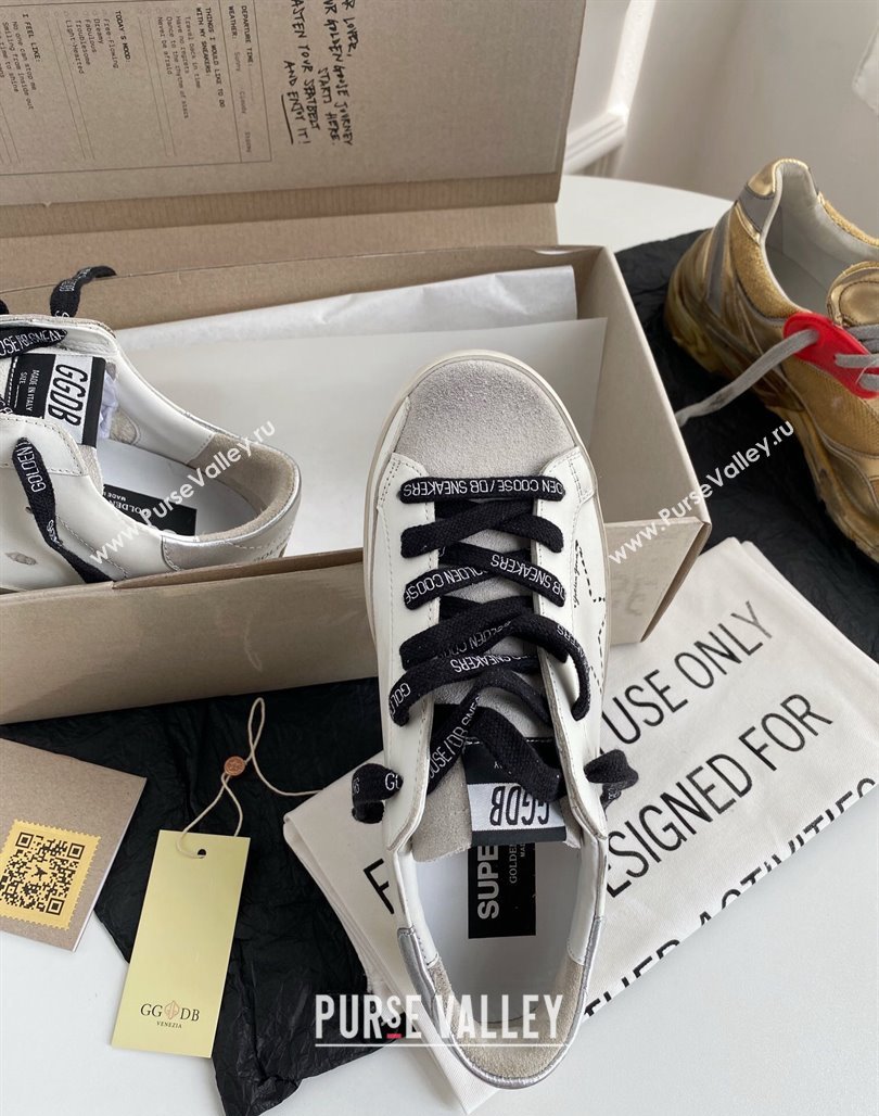 Golden Goose GGDB Super-Star Sneakers in White Calfskin and Love Star 2024 0328 (MD-240328118)