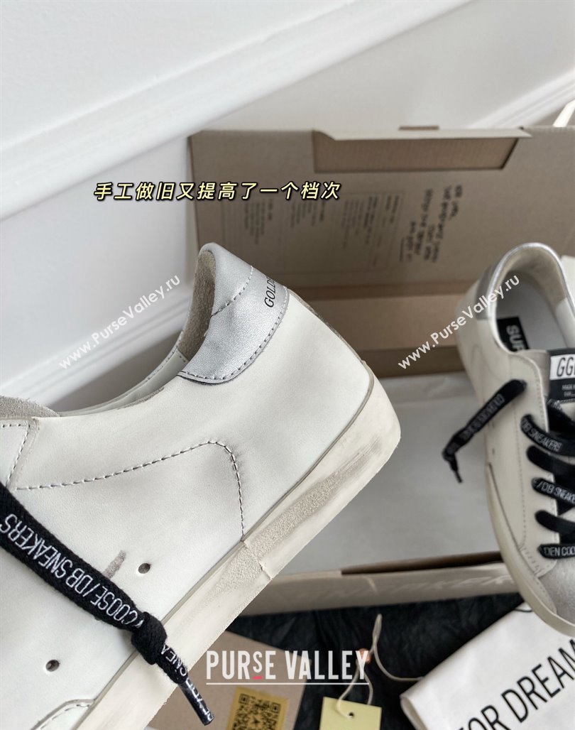 Golden Goose GGDB Super-Star Sneakers in White Calfskin and Love Star 2024 0328 (MD-240328118)