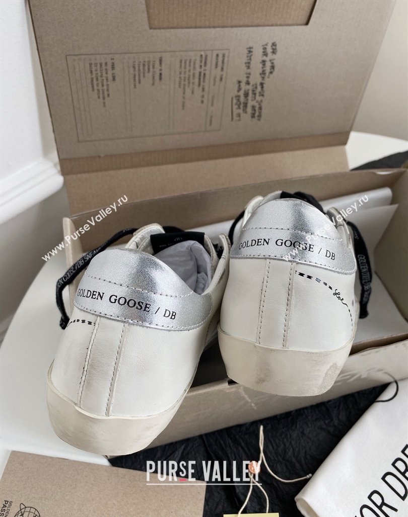 Golden Goose GGDB Super-Star Sneakers in White Calfskin and Love Star 2024 0328 (MD-240328118)