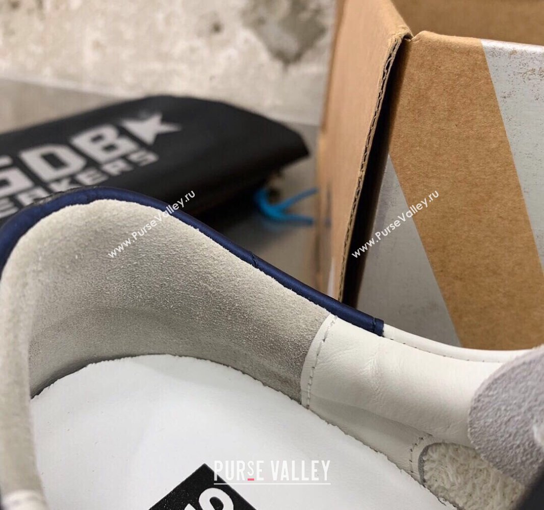 Golden Goose GGDB Super-Star Sneakers in White Calfskin and Purple Glitter Star 2024 (MD-240328120)