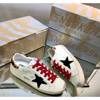 Golden Goose GGDB Super-Star Sneakers in Calfskin White/Black/Red 2024 0328 (MD-240328121)