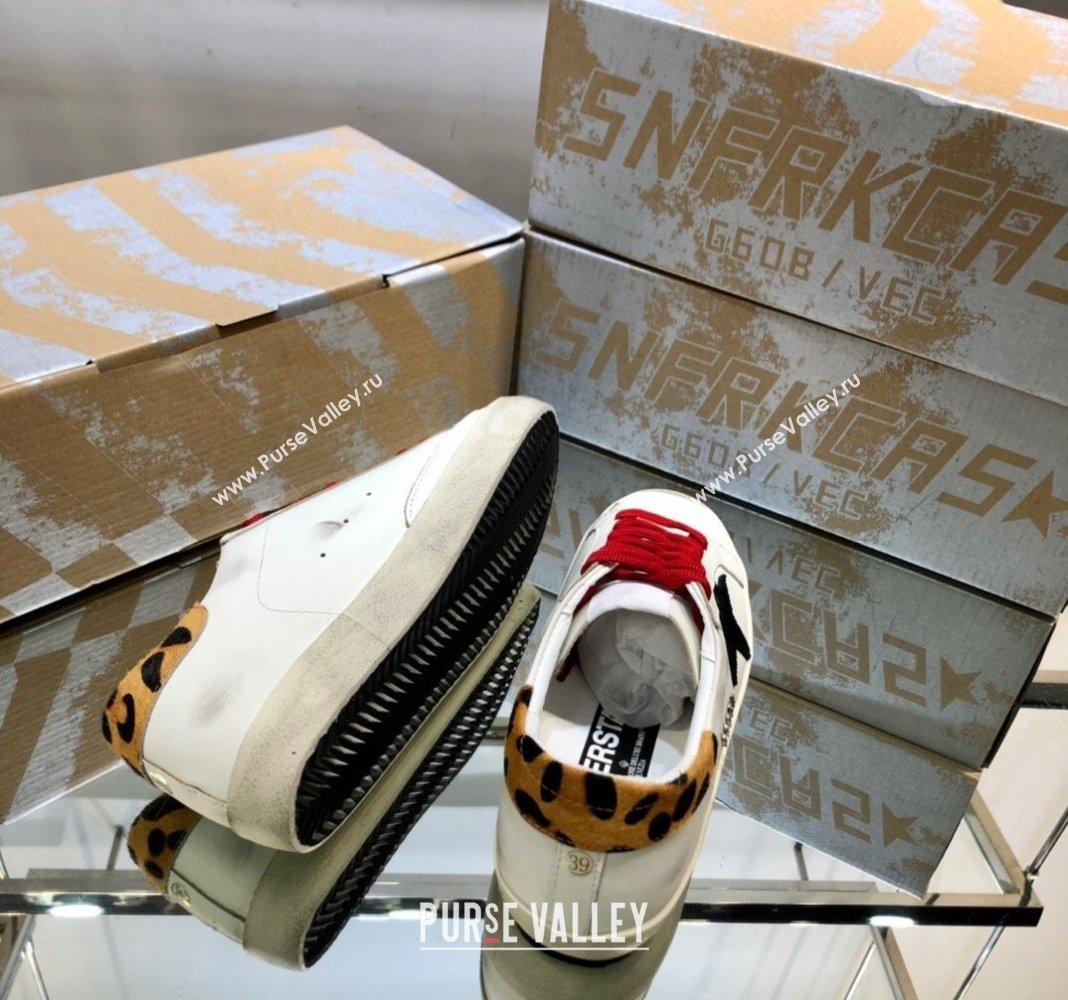 Golden Goose GGDB Super-Star Sneakers in Calfskin White/Black/Red 2024 0328 (MD-240328121)