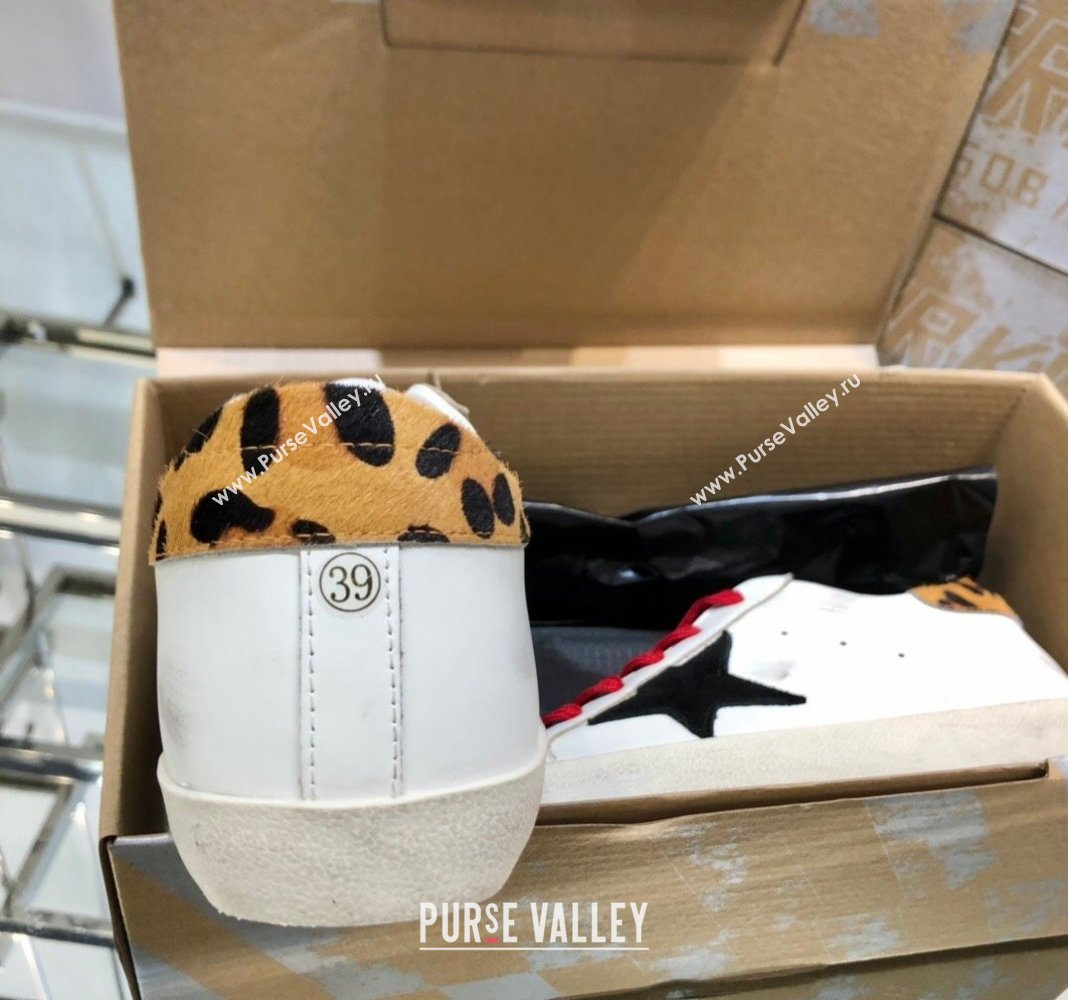 Golden Goose GGDB Super-Star Sneakers in Calfskin White/Black/Red 2024 0328 (MD-240328121)