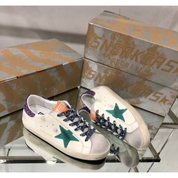 Golden Goose GGDB Super-Star Sneakers in Calfskin White/Green/Purple 2024 (MD-240328125)