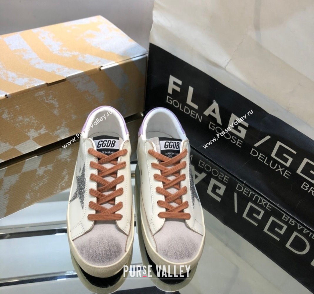 Golden Goose GGDB Super-Star Sneakers in Calfskin White/Light Purple 2024 (MD-240328126)