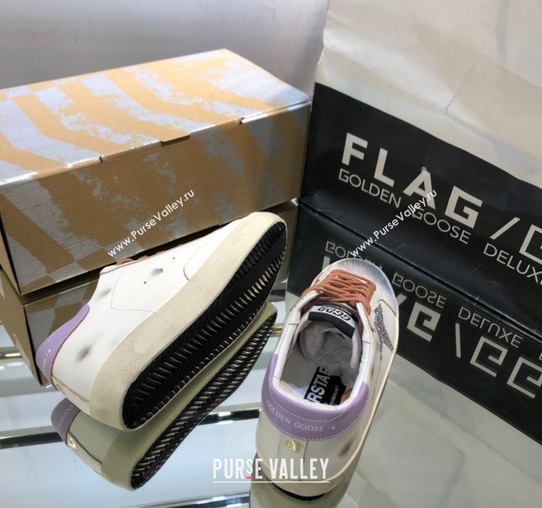 Golden Goose GGDB Super-Star Sneakers in Calfskin White/Light Purple 2024 (MD-240328126)