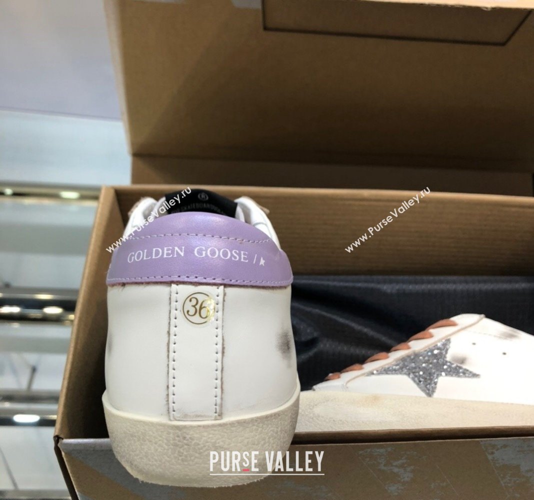 Golden Goose GGDB Super-Star Sneakers in Calfskin White/Light Purple 2024 (MD-240328126)
