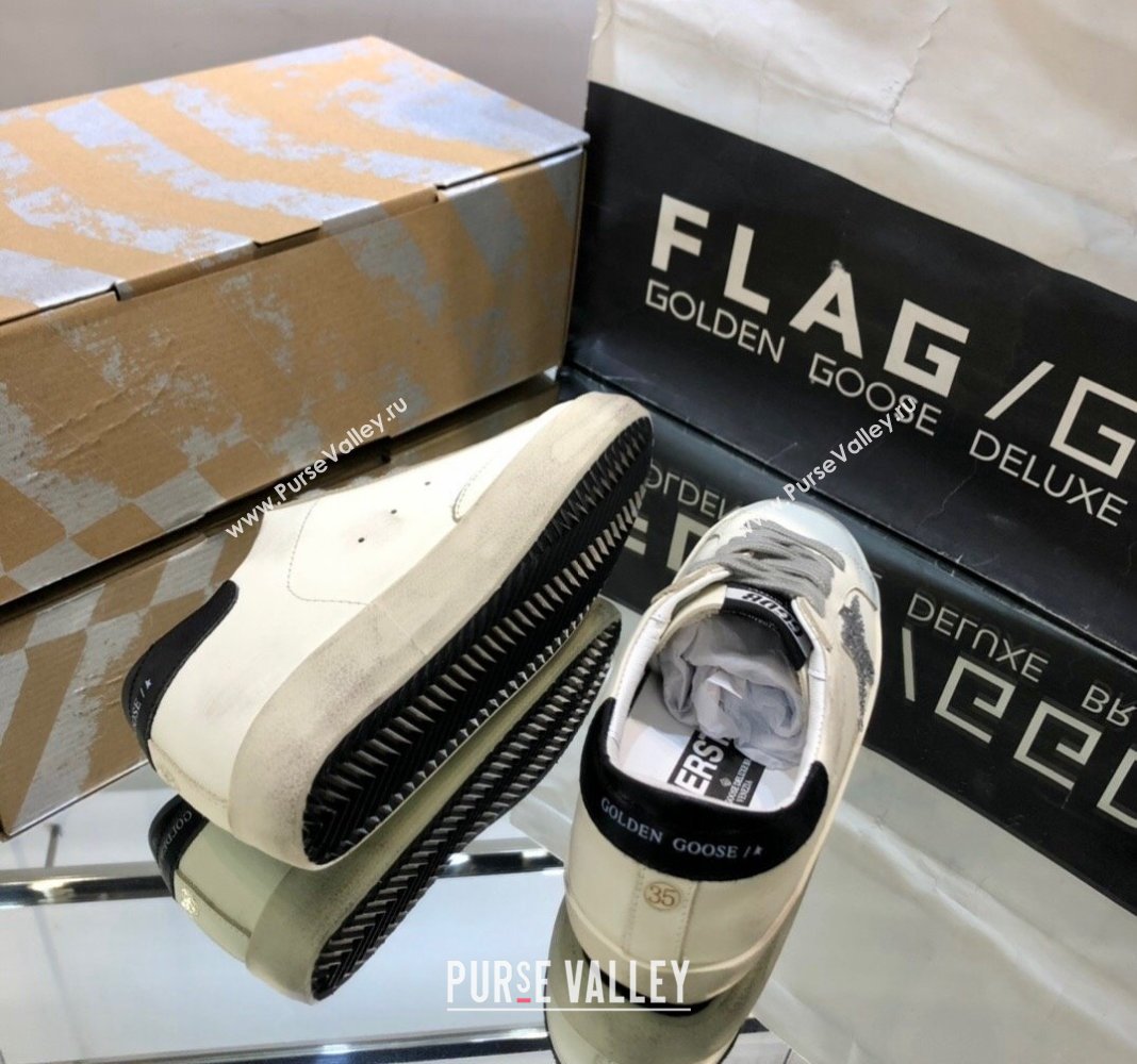 Golden Goose GGDB Super-Star Sneakers in White Calfskin and Silver Glitter Star 2024 (MD-240328127)