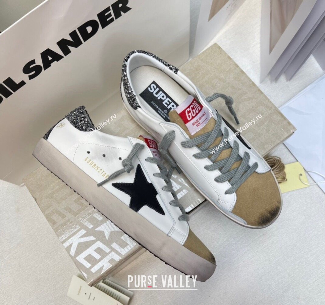 Golden Goose GGDB Super-Star Sneakers in White Calfskin and Yellow Suede 2024 (MD-240328128)