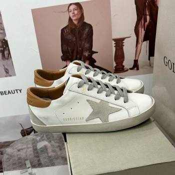 Golden Goose GGDB Super-Star Sneakers in White Calfskin and Grey Star 2024 0328 (MD-240328129)