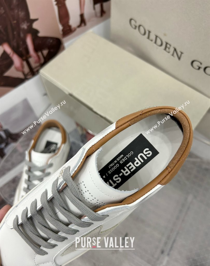 Golden Goose GGDB Super-Star Sneakers in White Calfskin and Grey Star 2024 0328 (MD-240328129)