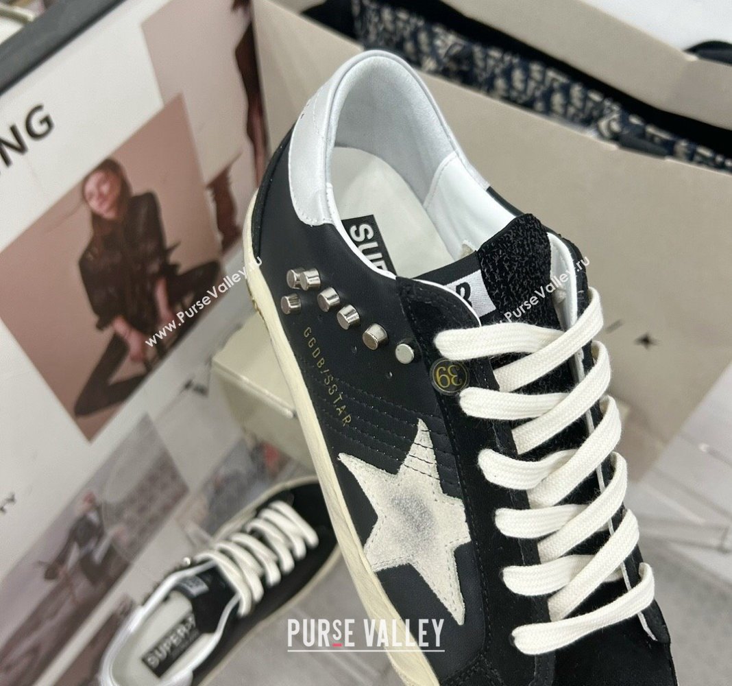 Golden Goose GGDB Super-Star Sneakers in Black Calfskin and Studs 2024 (MD-240328131)