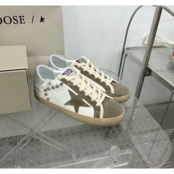 Golden Goose GGDB Super-Star Sneakers in White Calfskin and Studs 2024 (MD-240328132)