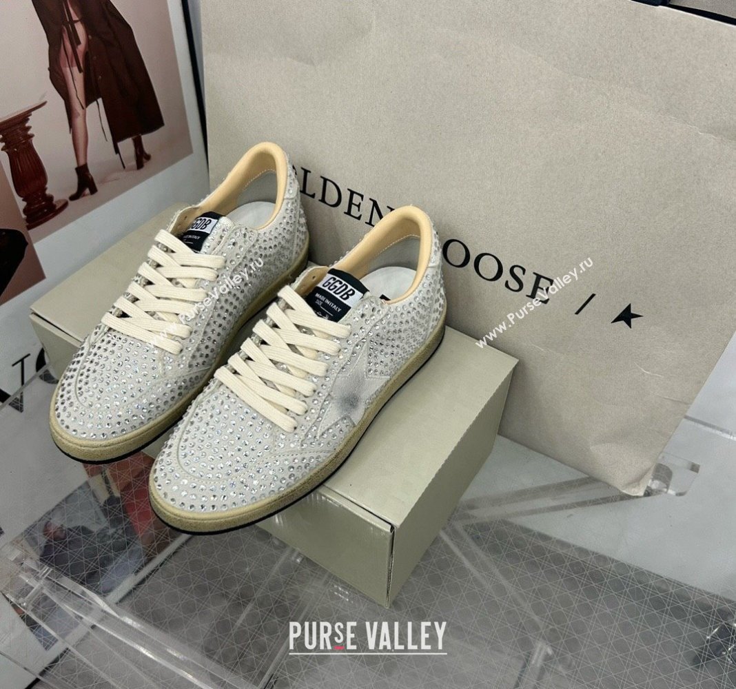 Golden Goose GGDB Ball Star Sneakers in Grey Suede Crystal Allover 2024 0328 (MD-240328099)