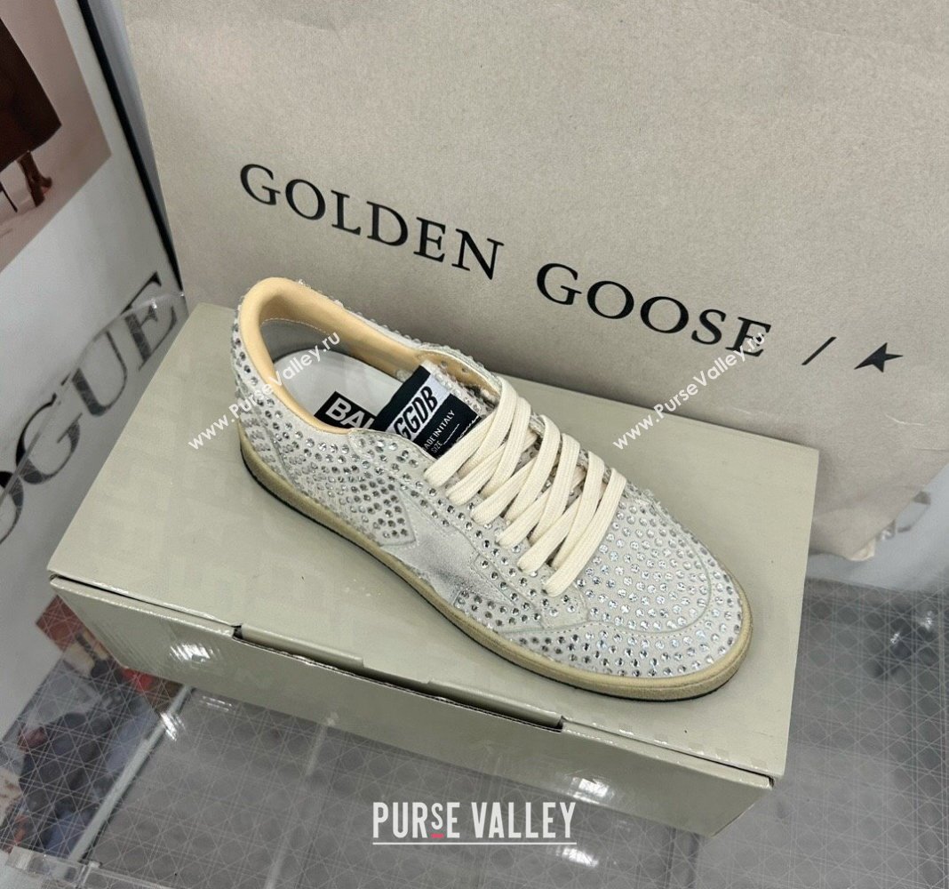 Golden Goose GGDB Ball Star Sneakers in Grey Suede Crystal Allover 2024 0328 (MD-240328099)