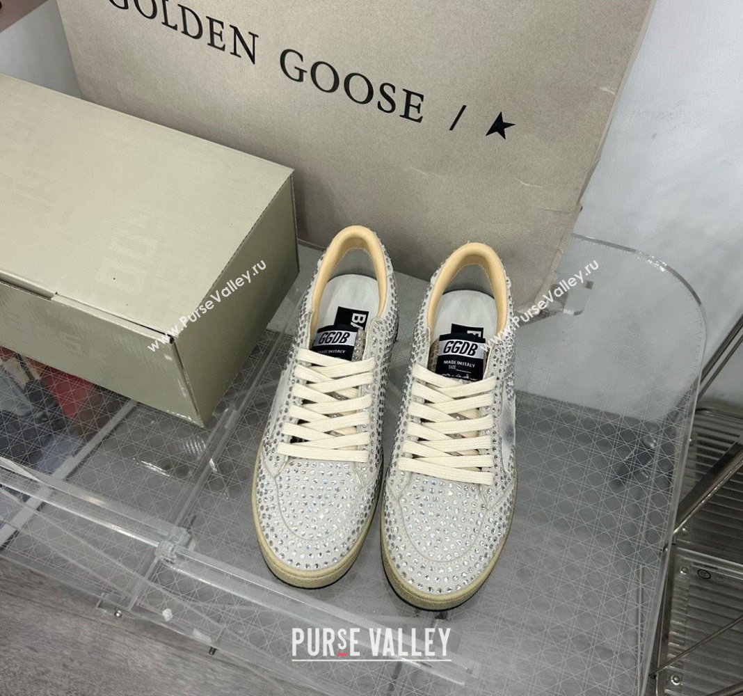 Golden Goose GGDB Ball Star Sneakers in Grey Suede Crystal Allover 2024 0328 (MD-240328099)