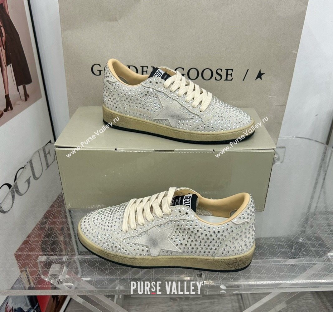 Golden Goose GGDB Ball Star Sneakers in Grey Suede Crystal Allover 2024 0328 (MD-240328099)