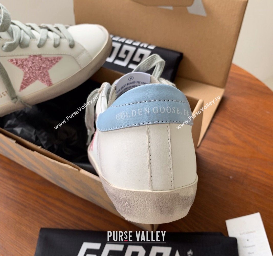 Golden Goose GGDB Super-Star Sneakers in Calfskin Whiote/Pink/Blue 2024 (MD-240328138)