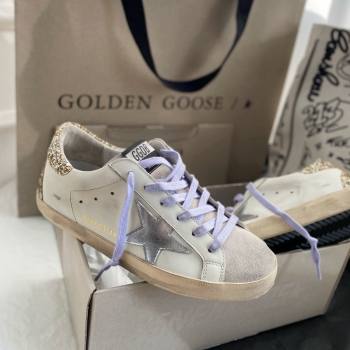 Golden Goose GGDB Super-Star Sneakers in Calfskin White/Silver/Gold 2024 (MD-240328141)