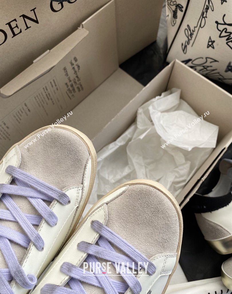 Golden Goose GGDB Super-Star Sneakers in Calfskin White/Silver/Gold 2024 (MD-240328141)