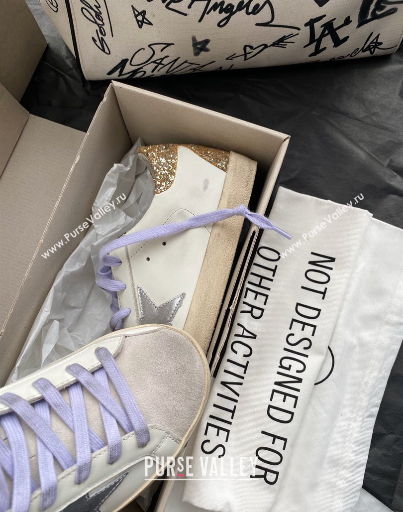 Golden Goose GGDB Super-Star Sneakers in Calfskin White/Silver/Gold 2024 (MD-240328141)