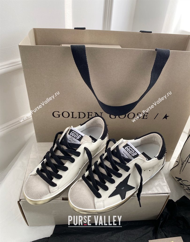 Golden Goose GGDB Super-Star Sneakers in Calfskin and Suede White/Black 2024 (MD-240328142)