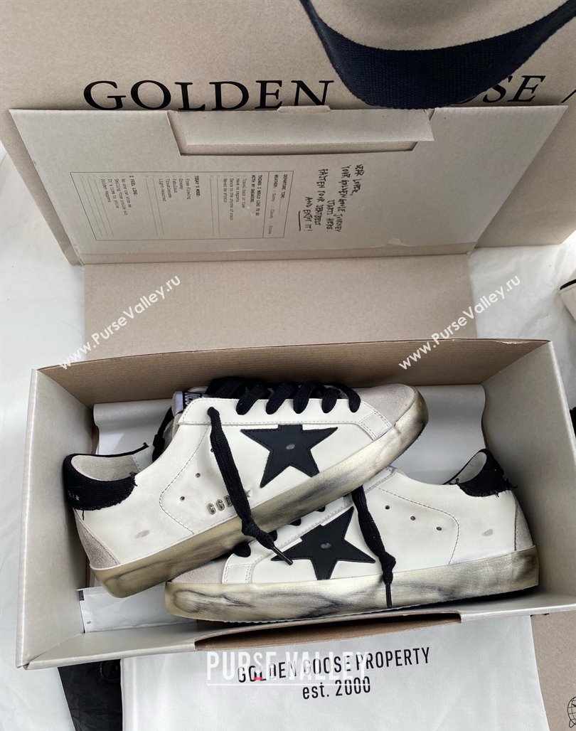 Golden Goose GGDB Super-Star Sneakers in Calfskin and Suede White/Black 2024 (MD-240328142)
