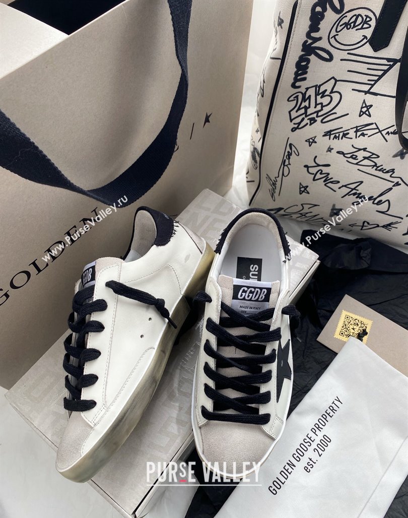 Golden Goose GGDB Super-Star Sneakers in Calfskin and Suede White/Black 2024 (MD-240328142)