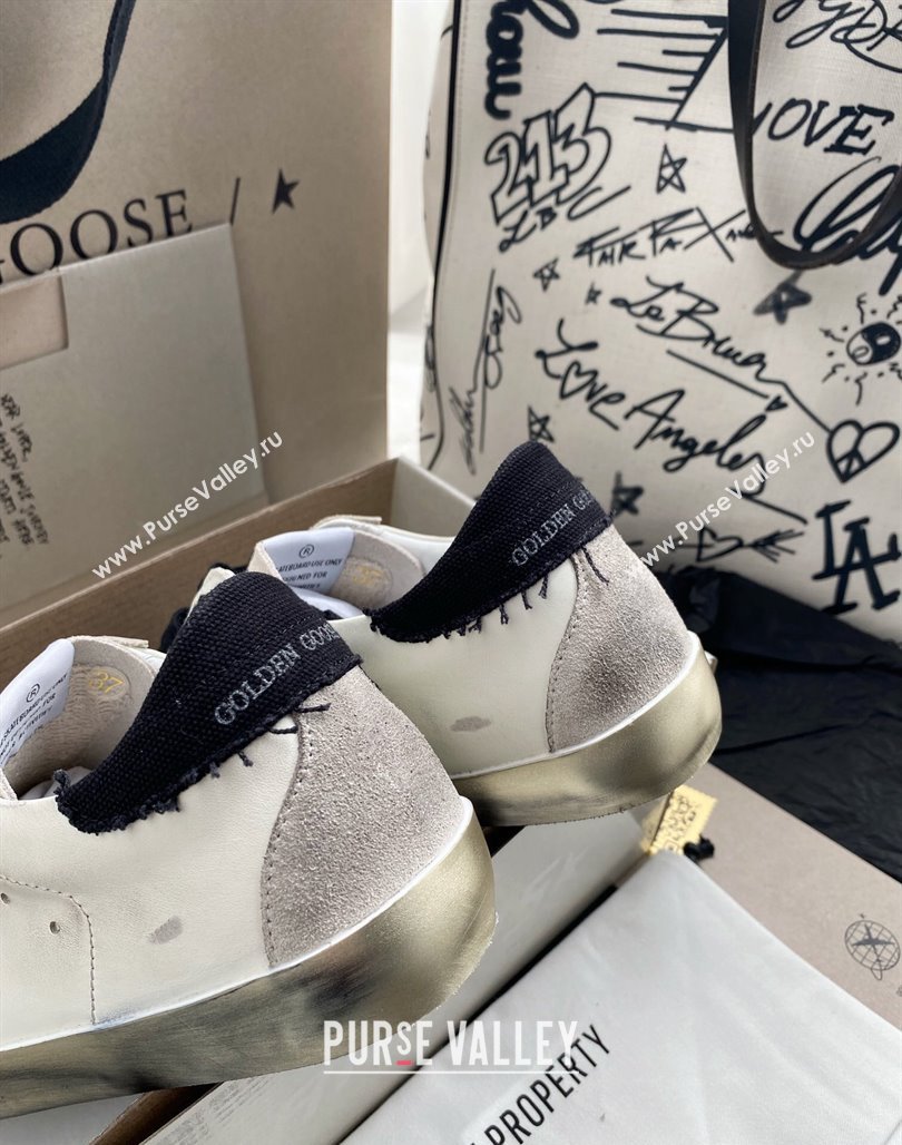 Golden Goose GGDB Super-Star Sneakers in Calfskin and Suede White/Black 2024 (MD-240328142)