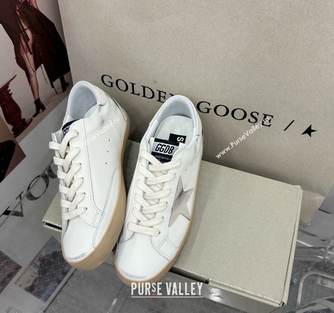 Golden Goose GGDB Super-Star Sneakers in Calfskin White/Grey/Beige 2024 0328 (MD-240328147)