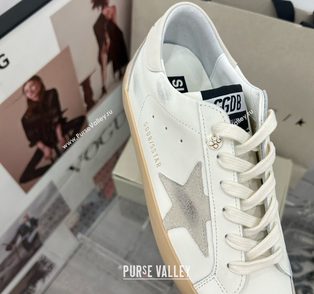 Golden Goose GGDB Super-Star Sneakers in Calfskin White/Grey/Beige 2024 0328 (MD-240328147)