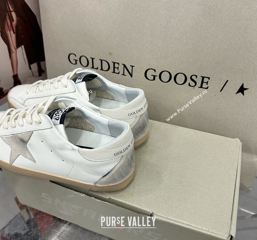 Golden Goose GGDB Super-Star Sneakers in Calfskin White/Grey/Beige 2024 0328 (MD-240328147)