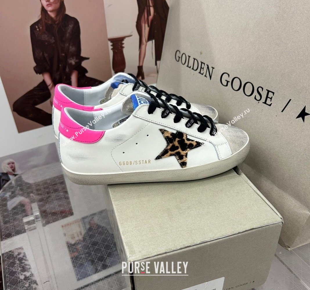 Golden Goose GGDB Super-Star Sneakers in Calfskin White/Hot Pink 2024 0328 (MD-240328149)