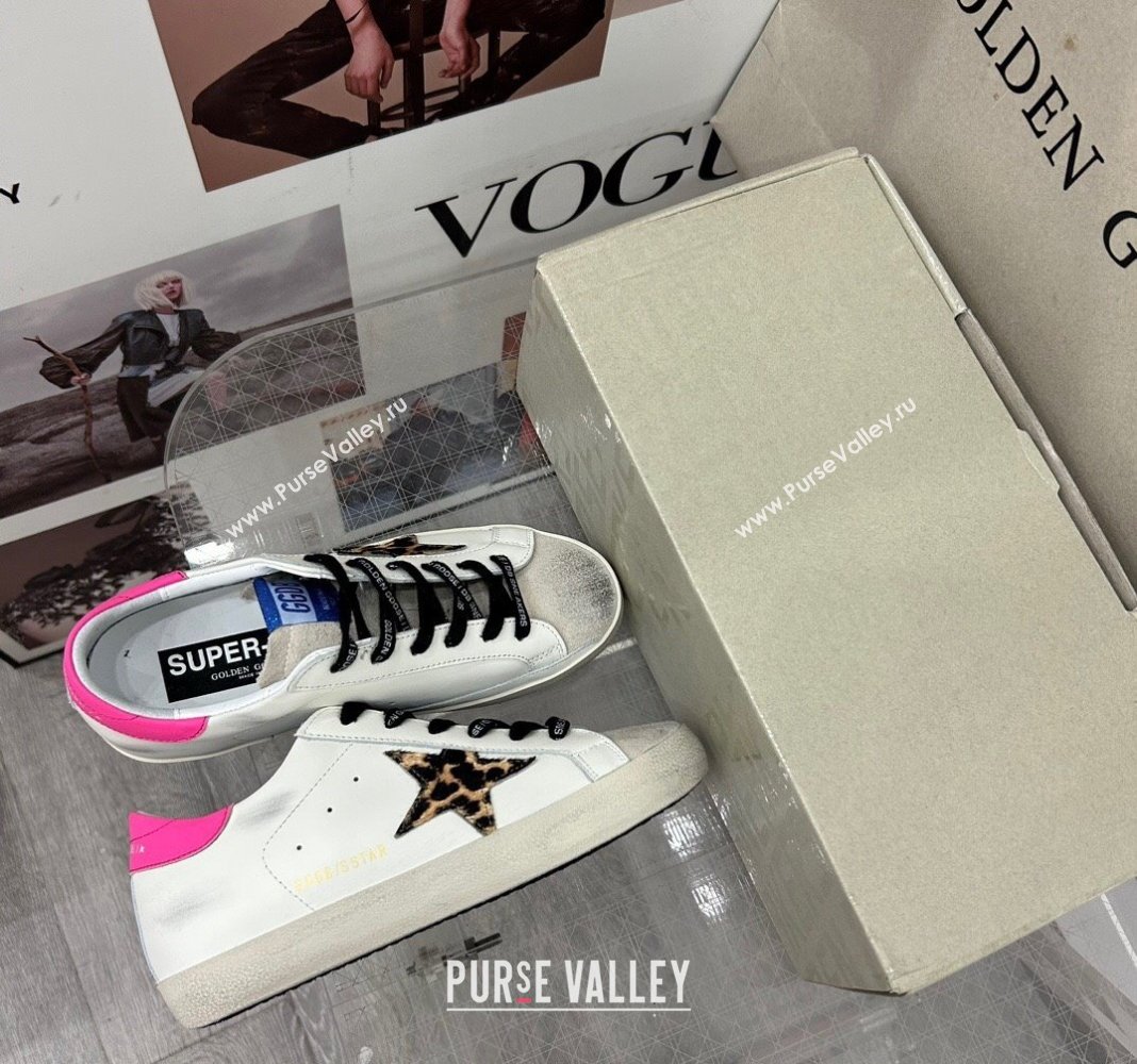 Golden Goose GGDB Super-Star Sneakers in Calfskin White/Hot Pink 2024 0328 (MD-240328149)