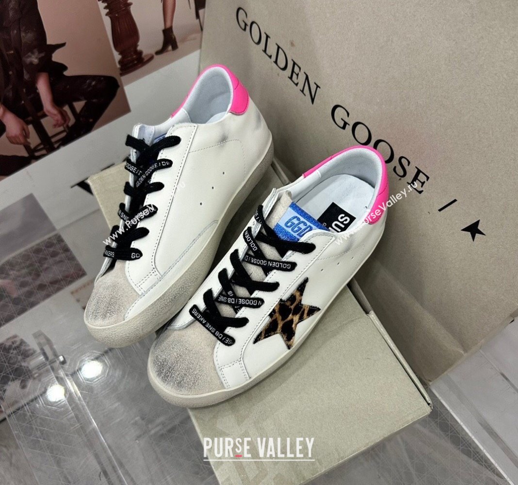 Golden Goose GGDB Super-Star Sneakers in Calfskin White/Hot Pink 2024 0328 (MD-240328149)