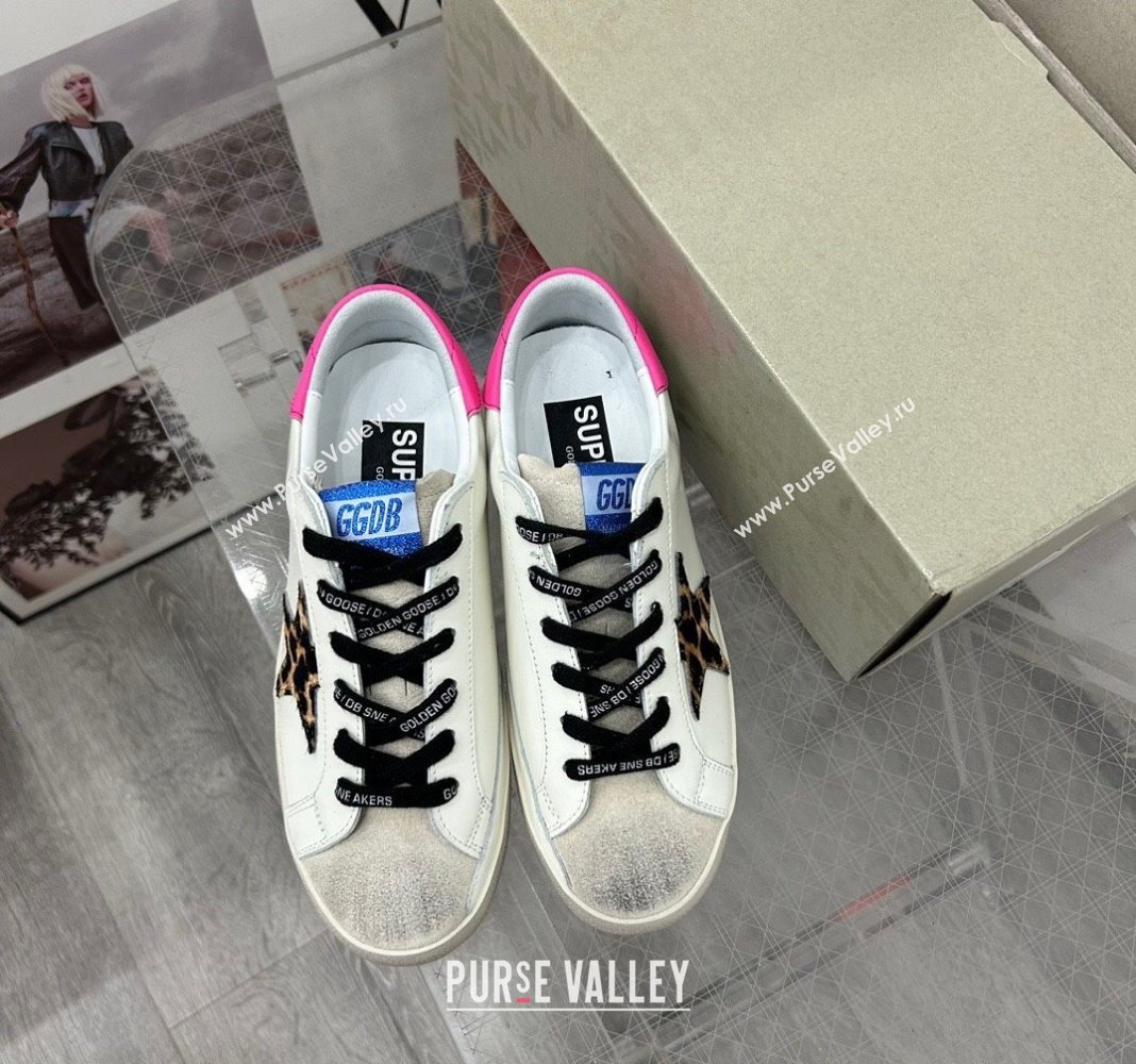 Golden Goose GGDB Super-Star Sneakers in Calfskin White/Hot Pink 2024 0328 (MD-240328149)