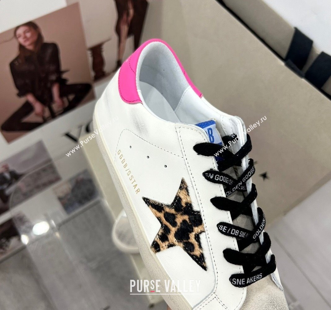 Golden Goose GGDB Super-Star Sneakers in Calfskin White/Hot Pink 2024 0328 (MD-240328149)