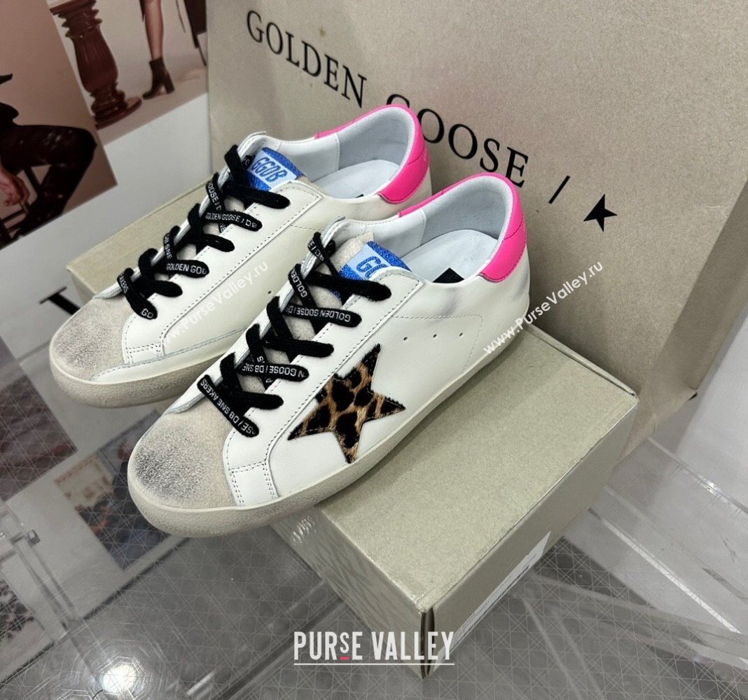 Golden Goose GGDB Super-Star Sneakers in Calfskin White/Hot Pink 2024 0328 (MD-240328149)