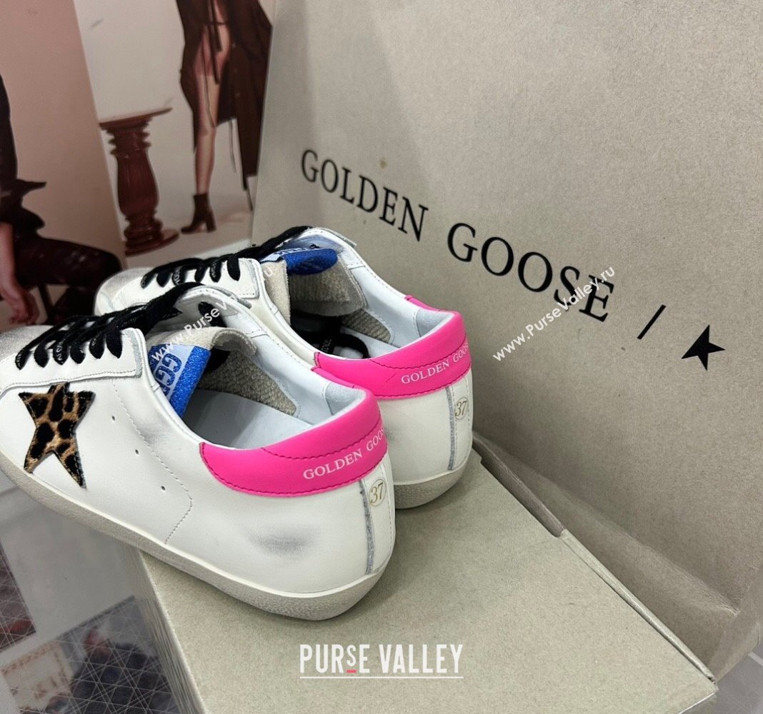 Golden Goose GGDB Super-Star Sneakers in Calfskin White/Hot Pink 2024 0328 (MD-240328149)