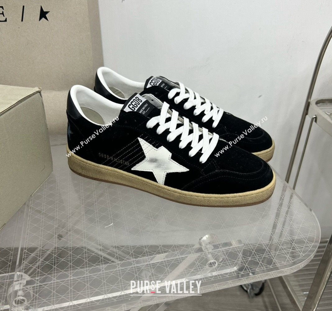 Golden Goose GGDB Ball Star Sneakers in Black Suede and White Star 2024 0328 (MD-240328105)